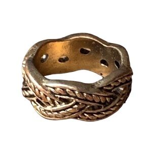 Braided Silver Fashion Ring Band Unisex Women’s Ring or Mens Ring Jewelry